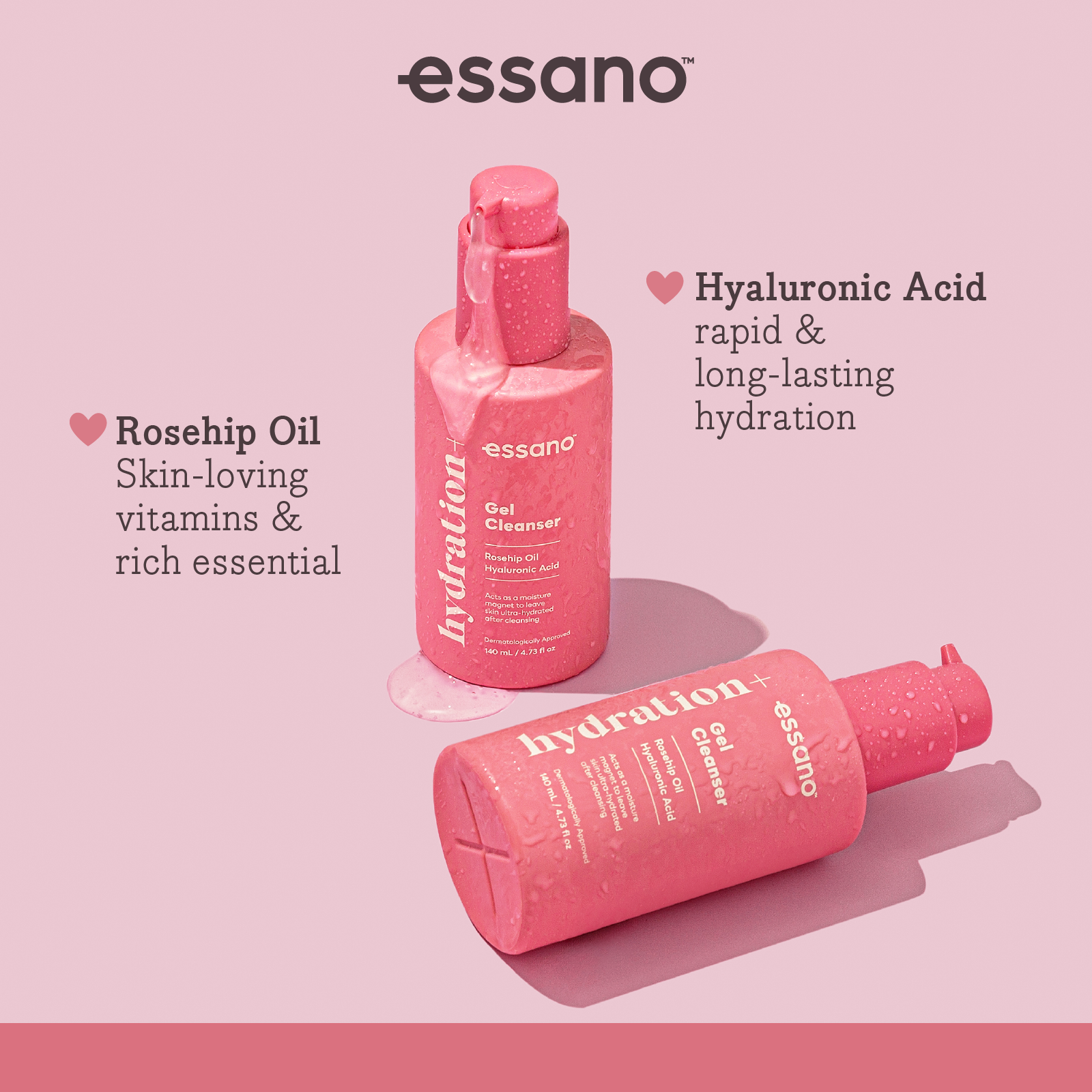 Hydration+ Gel Cleanser 140ml - Essano Singapore-Benefits-1