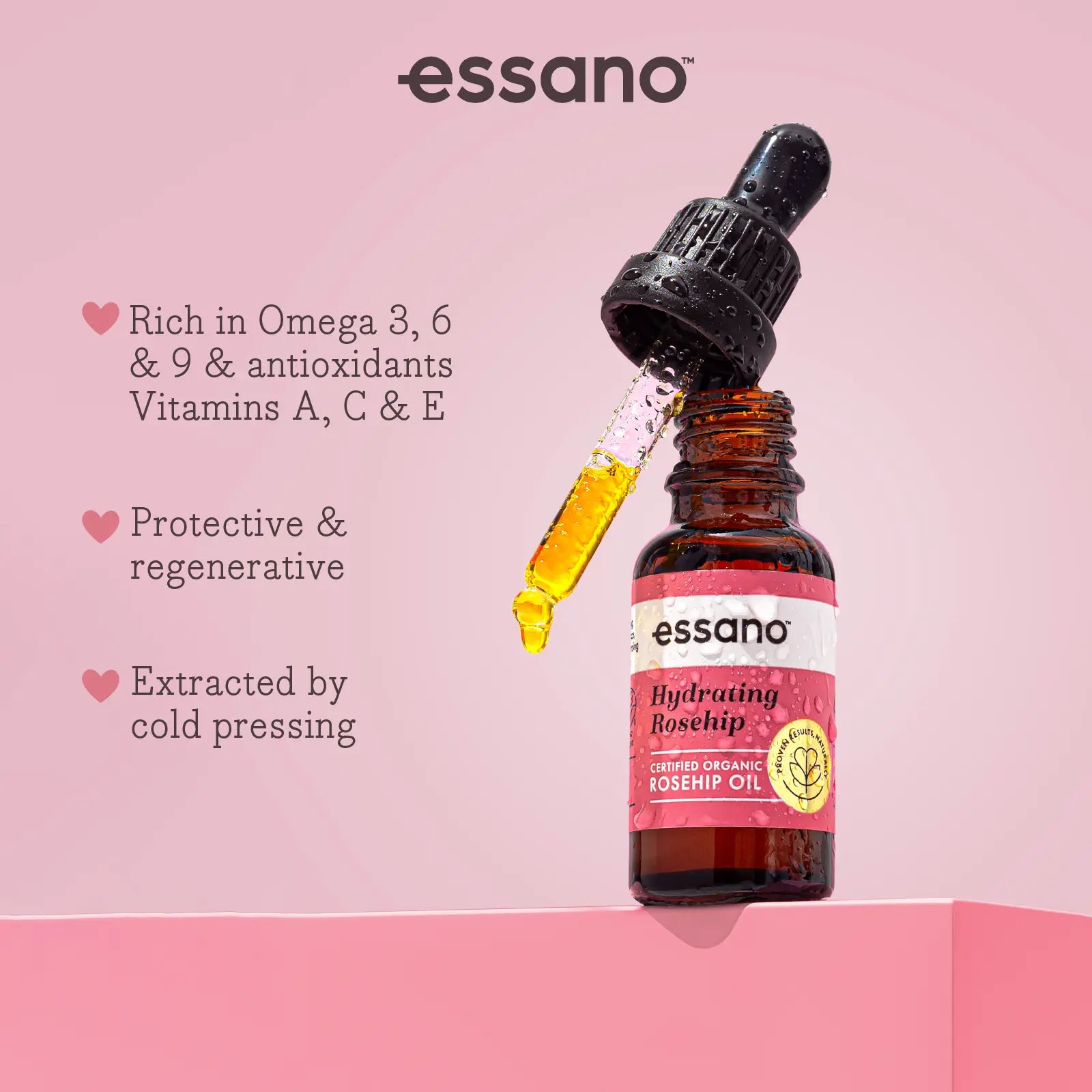 Hydration+ Certified Organic Rosehip Oil 20ml - Essano Singapore-Benefits-1