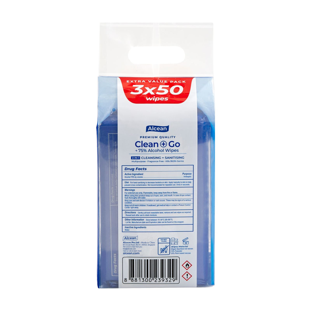 Alcean Disinfectant Wipes 50s- Bundle of 3