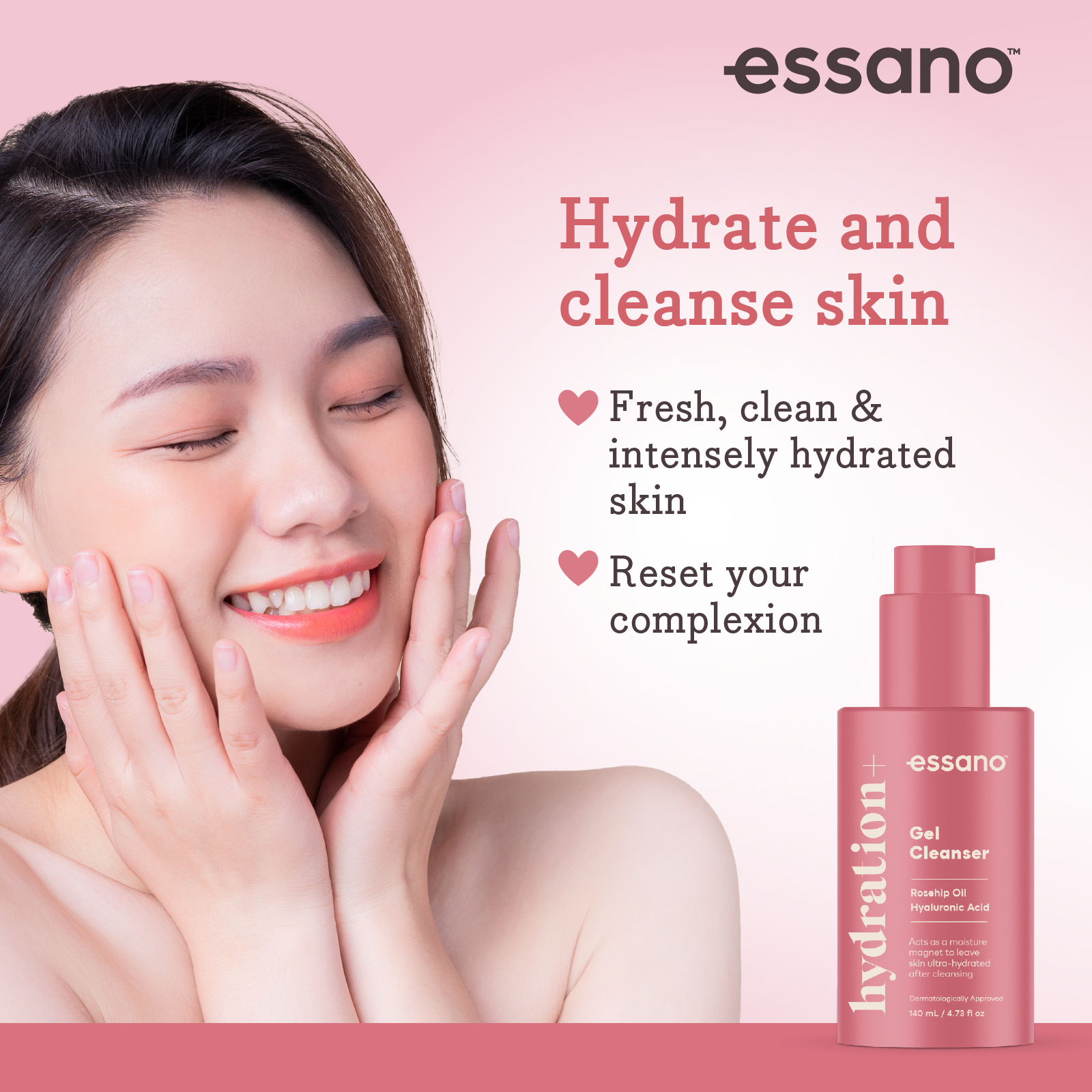Hydration+ Gel Cleanser 140ml - Essano Singapore-Benefits-2