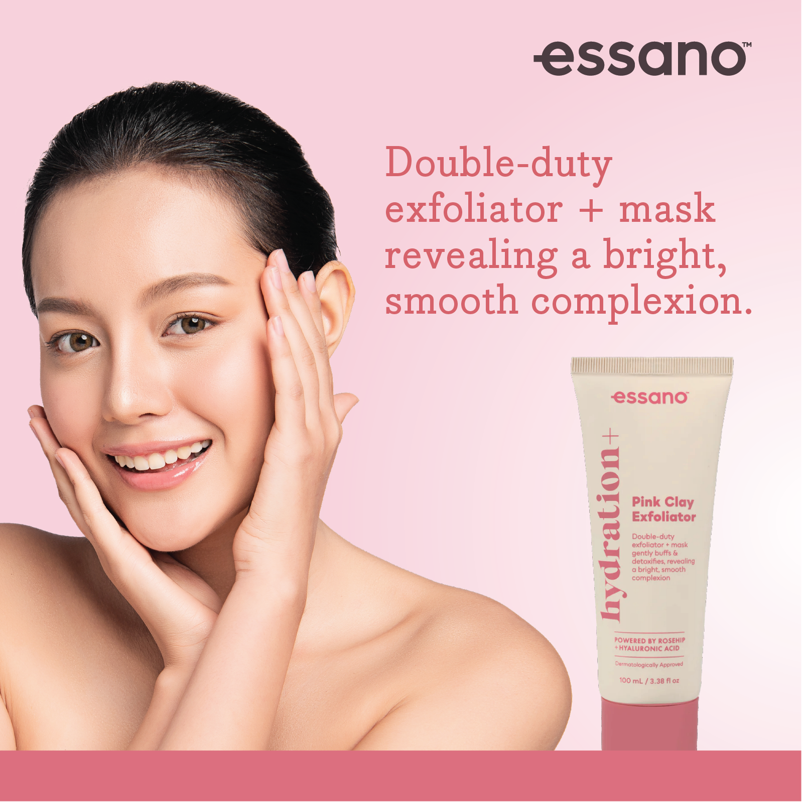 Hydration+ Pink Clay Exfoliator 100ml - Essano Singapore- Benefits-2