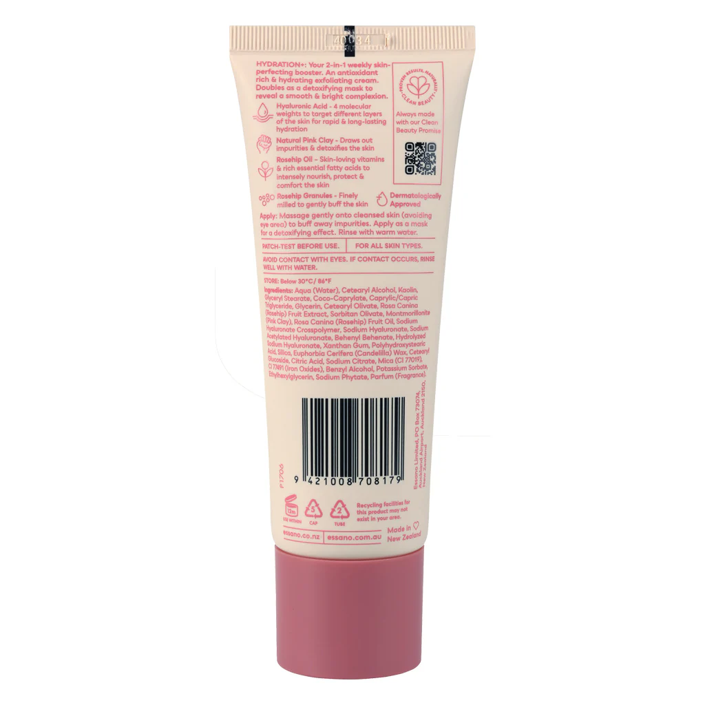 Hydration+ Pink Clay Exfoliator 100ml - Essano Singapore- Back