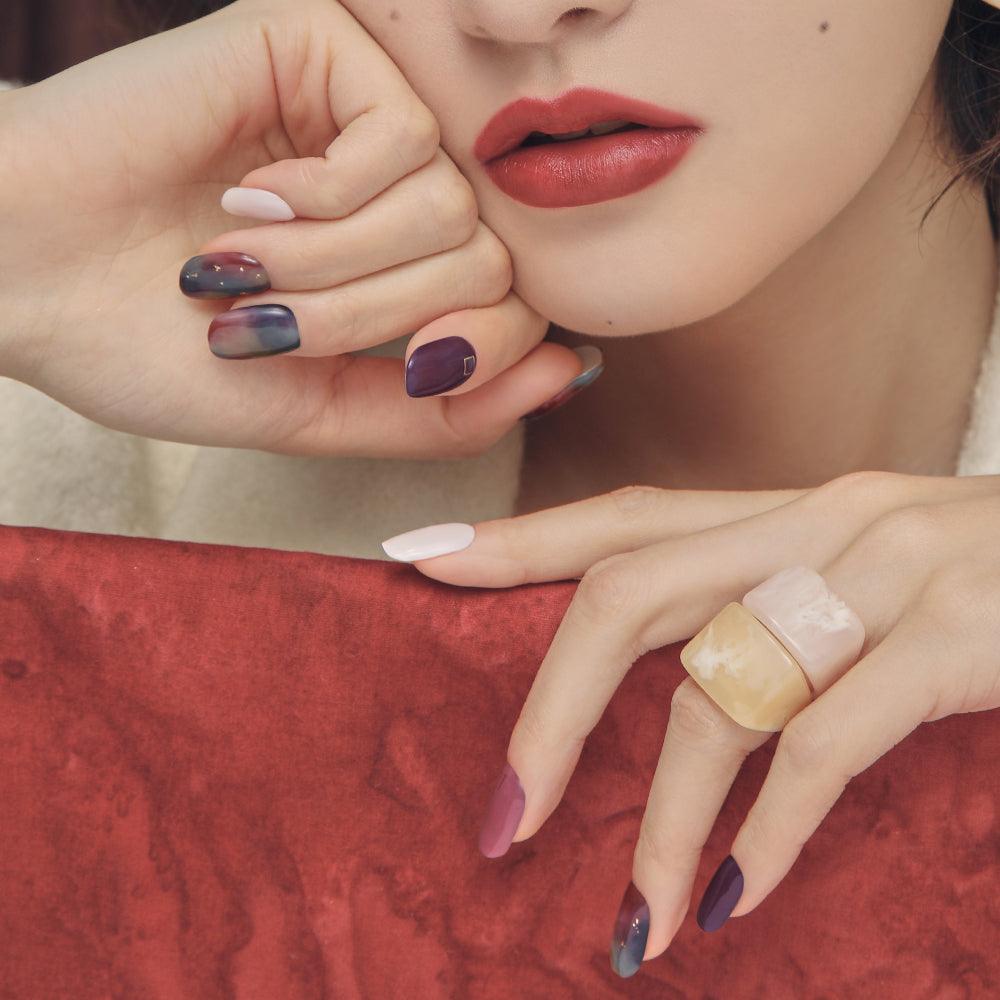 N Tie-dye Manicure Semi-cured Gel Nail Strips