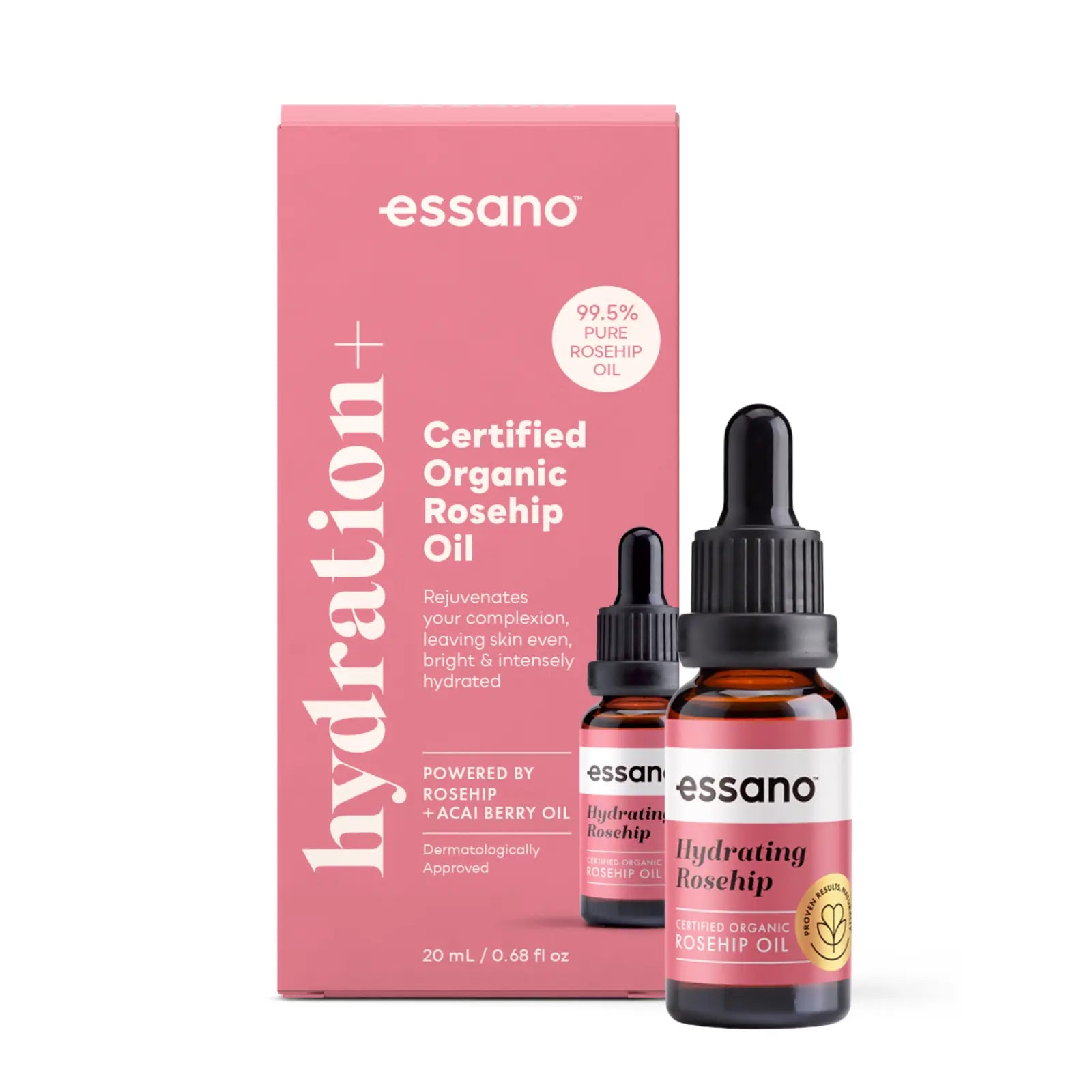 Hydration+ Certified Organic Rosehip Oil 20ml - Essano Singapore