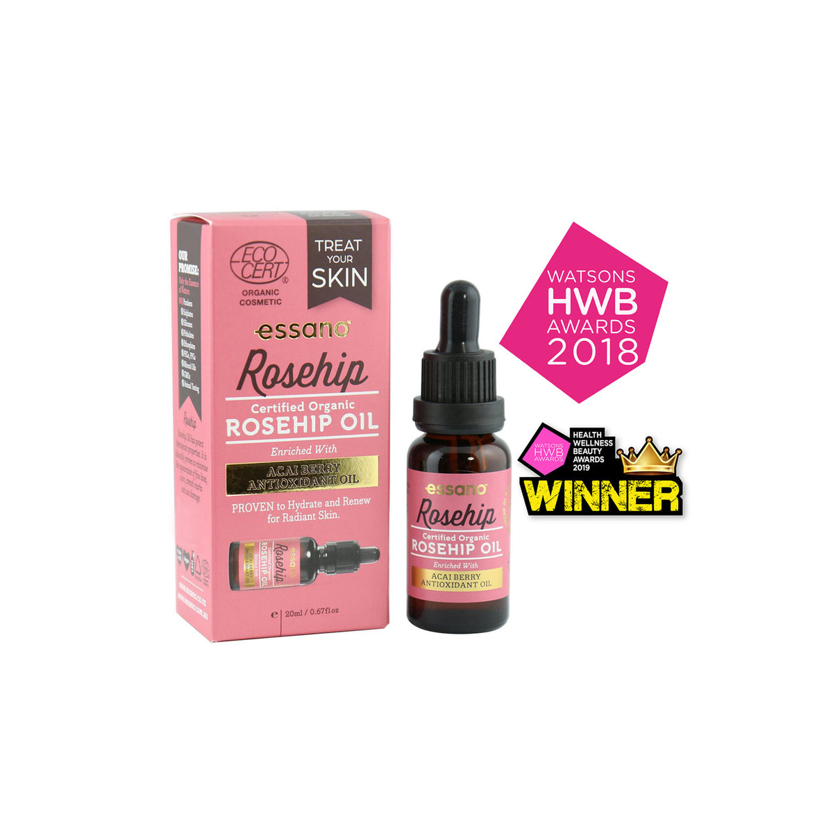 Hydrating Rosehip Certified Organic Rosehip Oil 20ml